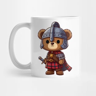 Cute Scottish Warrior Bear Kawaii Mug